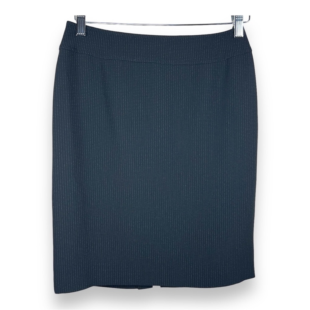Size 2 Petite Classic Pencil Skirt Black White Dot Print Lined Academia Retro